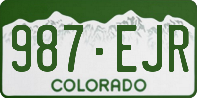 CO license plate 987EJR