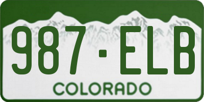 CO license plate 987ELB