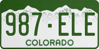 CO license plate 987ELE