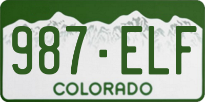 CO license plate 987ELF