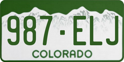 CO license plate 987ELJ