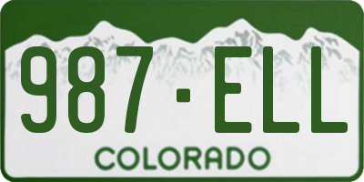 CO license plate 987ELL