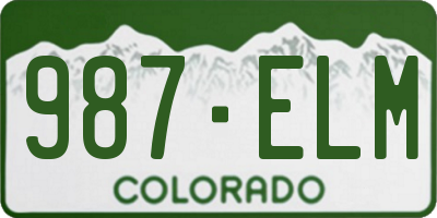 CO license plate 987ELM