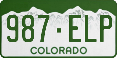 CO license plate 987ELP