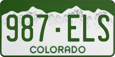 CO license plate 987ELS