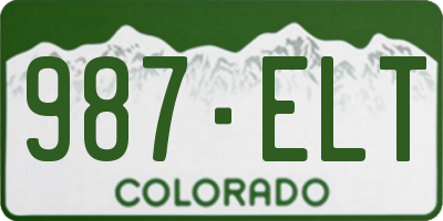 CO license plate 987ELT