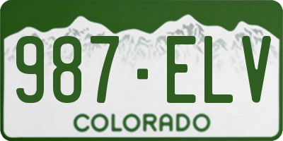 CO license plate 987ELV