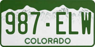 CO license plate 987ELW