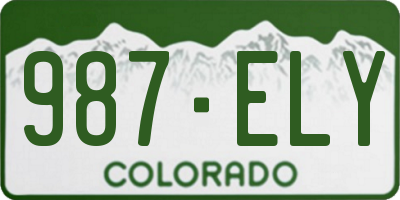 CO license plate 987ELY