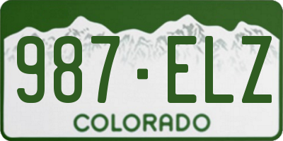 CO license plate 987ELZ