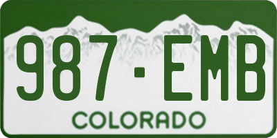 CO license plate 987EMB