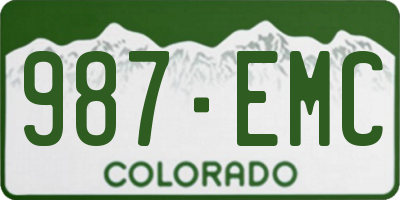 CO license plate 987EMC