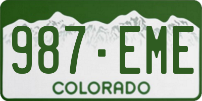 CO license plate 987EME