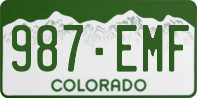 CO license plate 987EMF