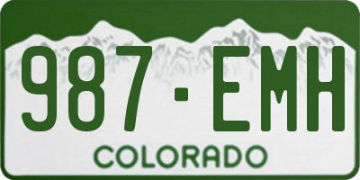 CO license plate 987EMH