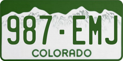 CO license plate 987EMJ