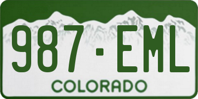 CO license plate 987EML