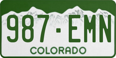CO license plate 987EMN