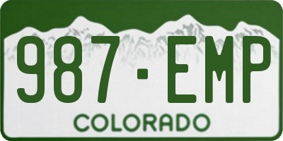 CO license plate 987EMP