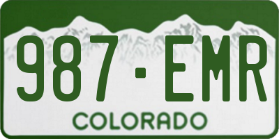 CO license plate 987EMR