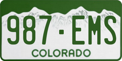 CO license plate 987EMS