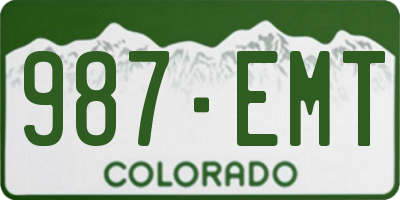 CO license plate 987EMT
