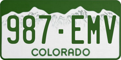 CO license plate 987EMV