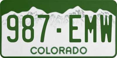 CO license plate 987EMW
