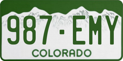 CO license plate 987EMY