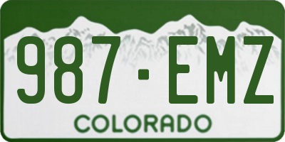 CO license plate 987EMZ