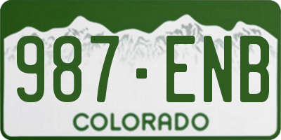 CO license plate 987ENB
