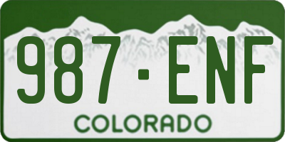 CO license plate 987ENF