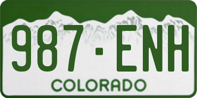CO license plate 987ENH