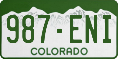 CO license plate 987ENI