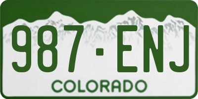 CO license plate 987ENJ