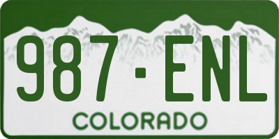 CO license plate 987ENL