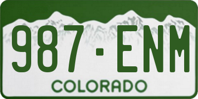 CO license plate 987ENM