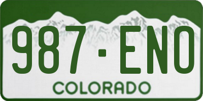 CO license plate 987ENO