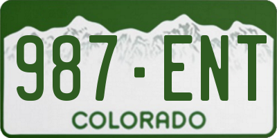 CO license plate 987ENT