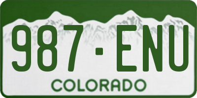 CO license plate 987ENU