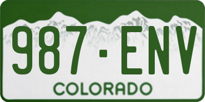 CO license plate 987ENV