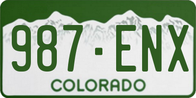 CO license plate 987ENX