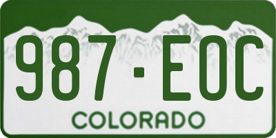CO license plate 987EOC
