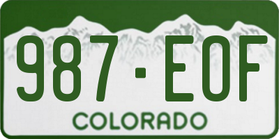 CO license plate 987EOF