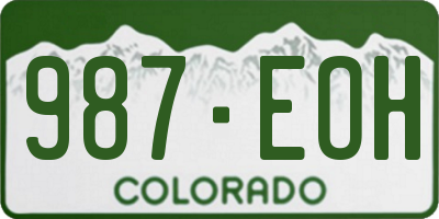 CO license plate 987EOH