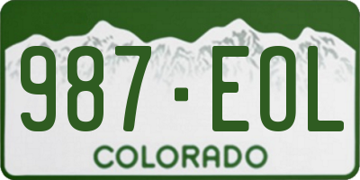 CO license plate 987EOL