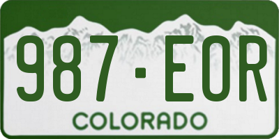 CO license plate 987EOR