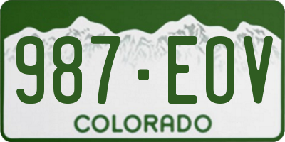 CO license plate 987EOV