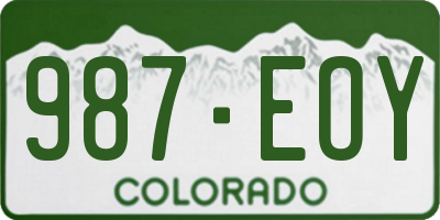 CO license plate 987EOY