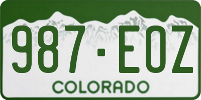 CO license plate 987EOZ